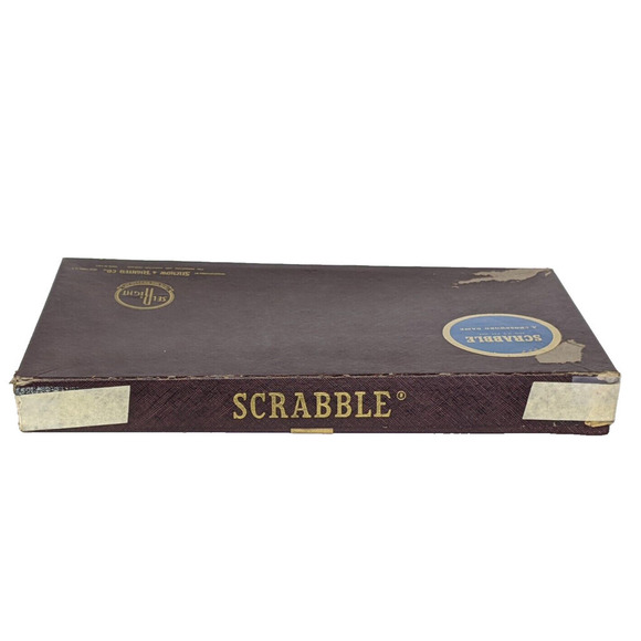Vintage 1948-1953 SCRABBLE Game Selchow Righter 100 wood tiles 4 stands READ - Picture 5 of 6